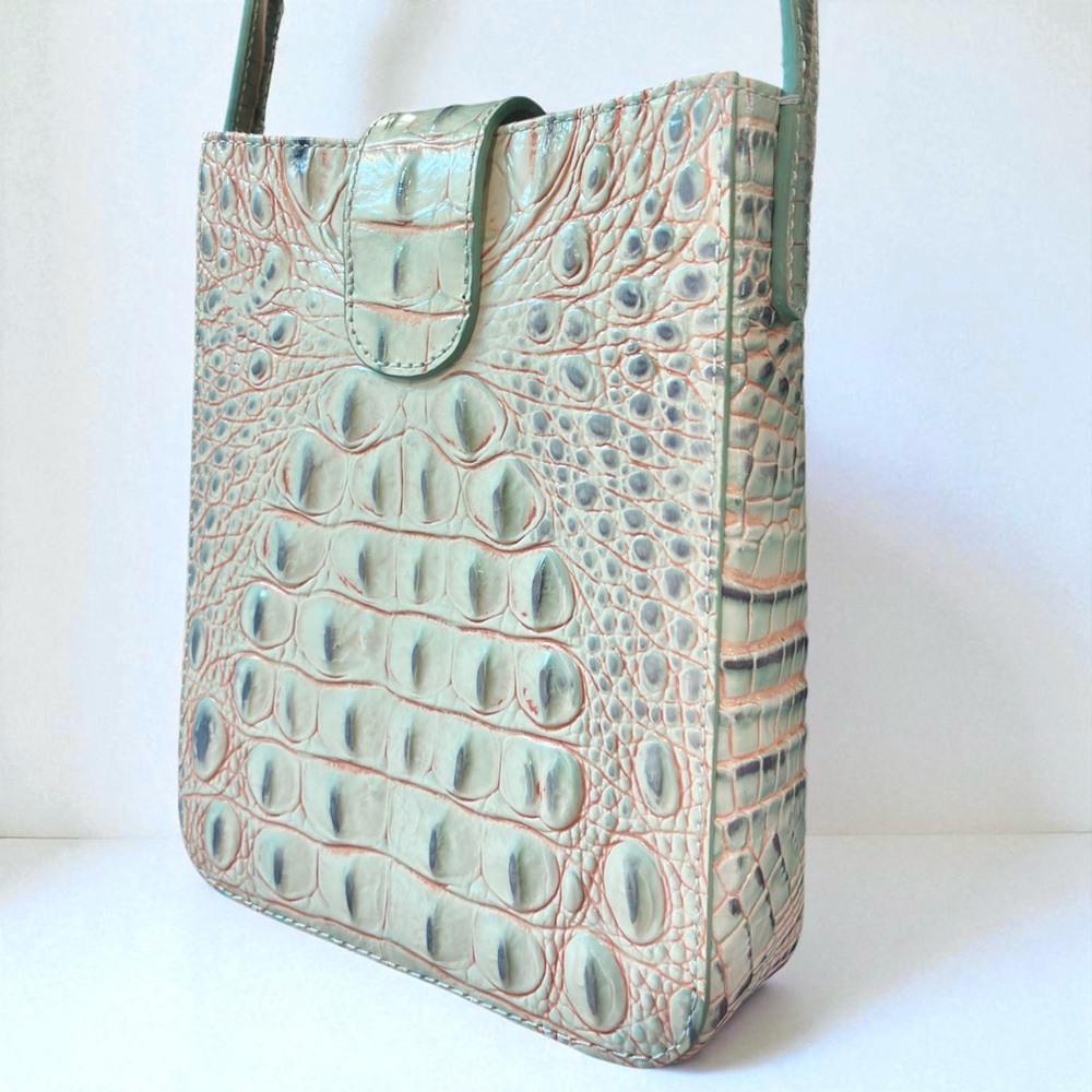 Vintage Color Authentic Brahmin Marley Melbourne Genuine Leather Crossbody Bag - Picture 2 of 10